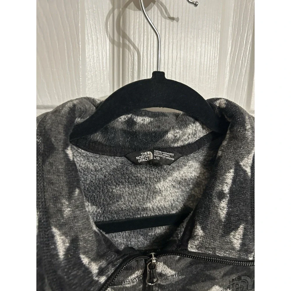 The North Face L Quarter Zip Fleece‎ Pullover Better Sweater Aztec Black Gray